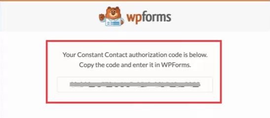authorization code to save your form