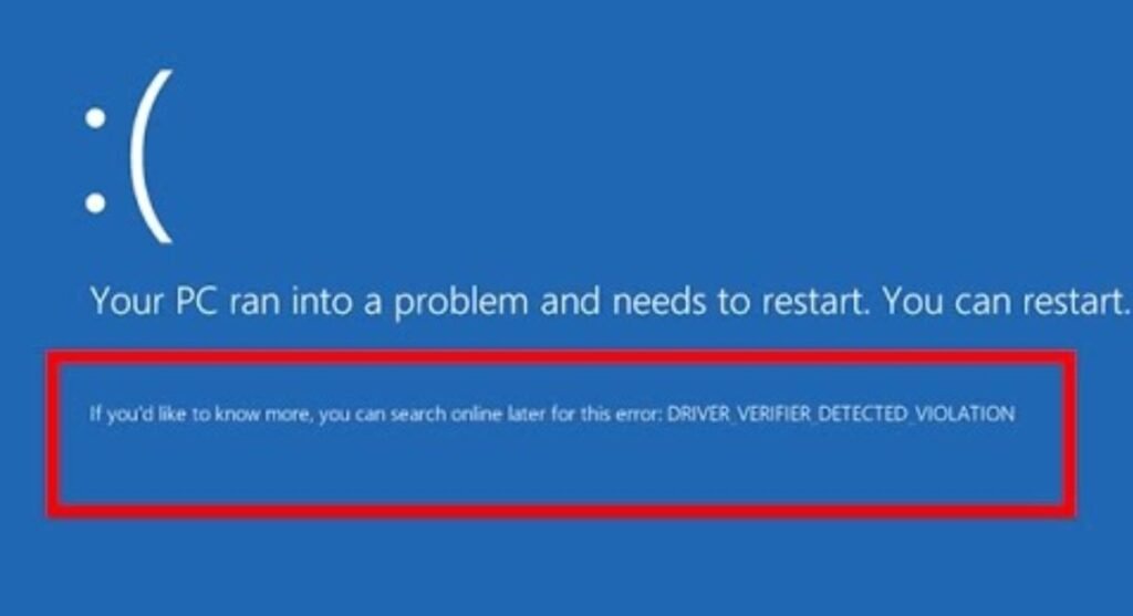 How to fix the “DRIVER_VERIFIER_DETECTED_VIOLATION” BSOD error