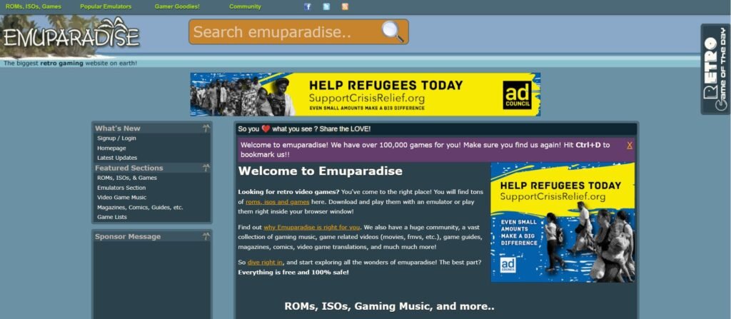 EmuParadise alternatives to download Rom`s? List 2023